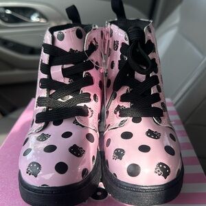 Hello Kitty Pink Black Dot Hello Kitty Combat Boot